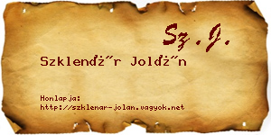 Szklenár Jolán névjegykártya